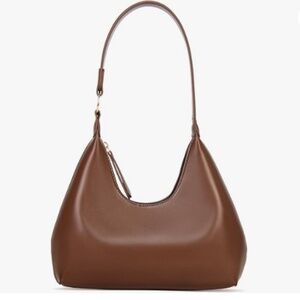 PS PETITE SIMONE Small Shoulder Brown Vegan Leather Crescent Bag